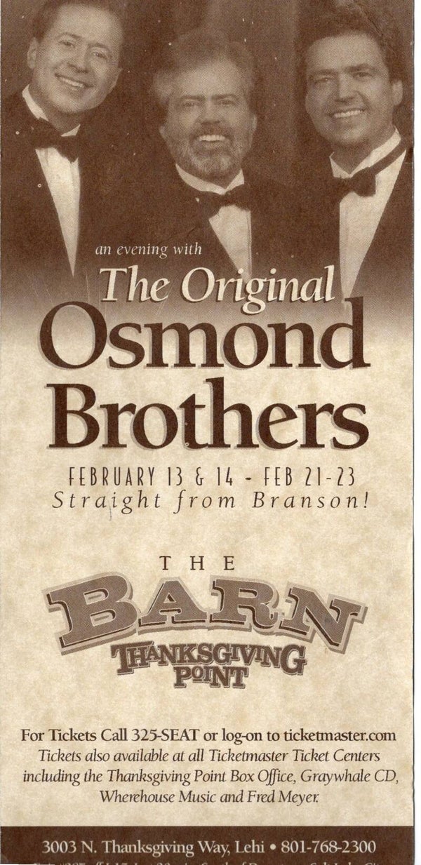 flyer the Osmond Brothers