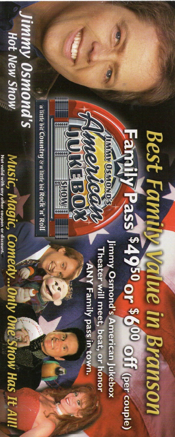 Jimmy Osmond flyer/coupon