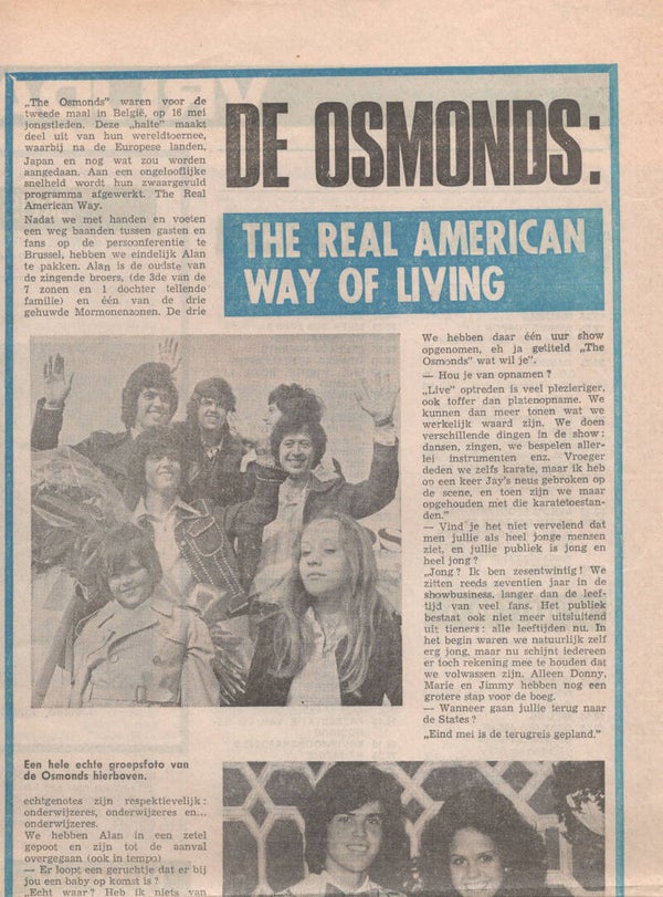 newspaper article Osmonds
