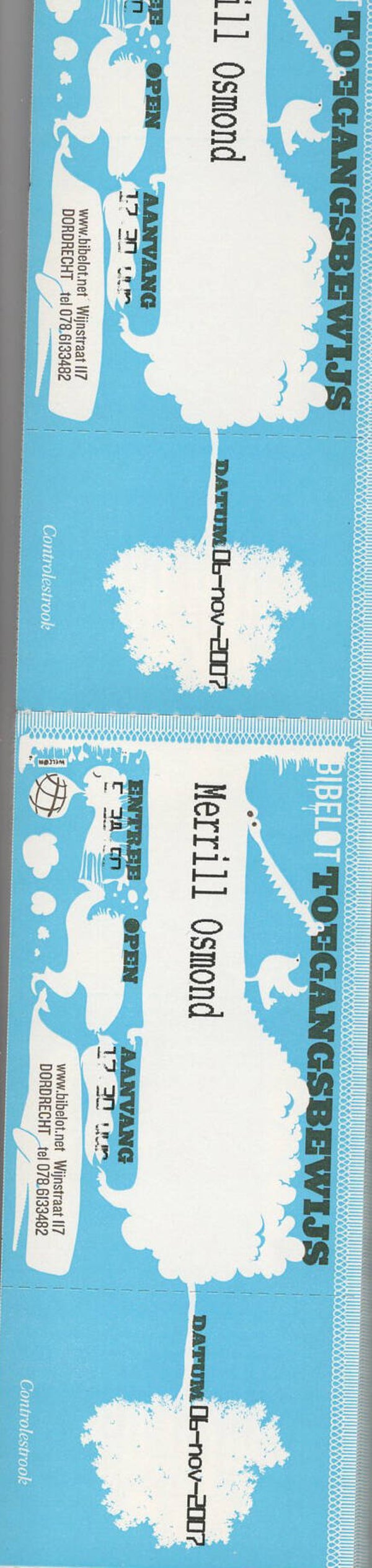 booklet of concert tickets Merrill Osmond