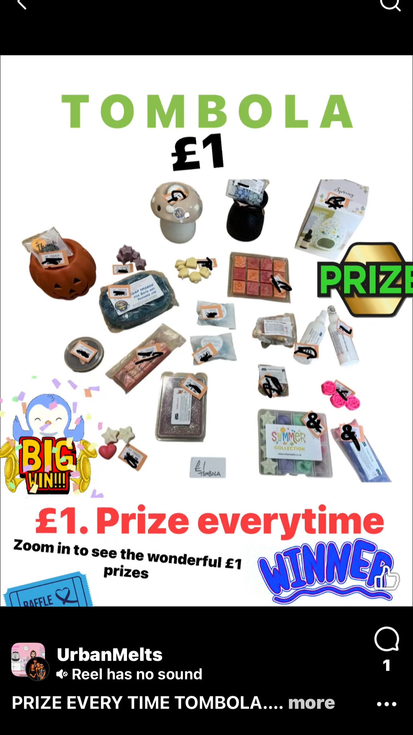 Tombola entry x 1.
