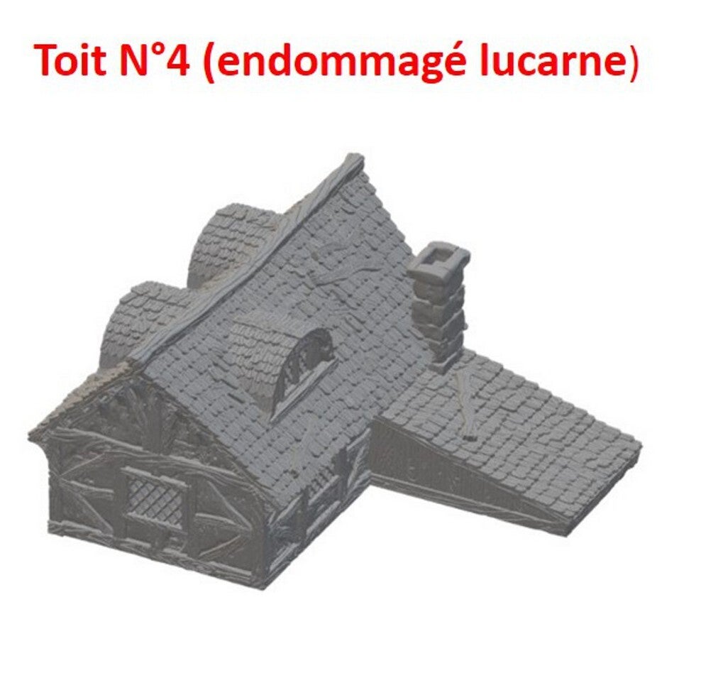 Toit version endommagé avec lucarne