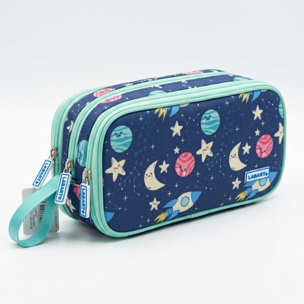 Estuche portatodo triple cremallera Universo Lagarto