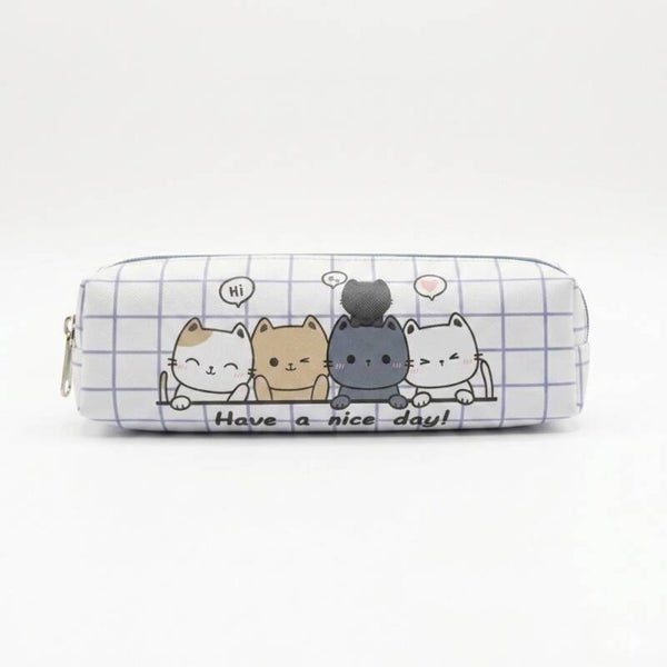 Estuche Gatitos Blanco-Azul