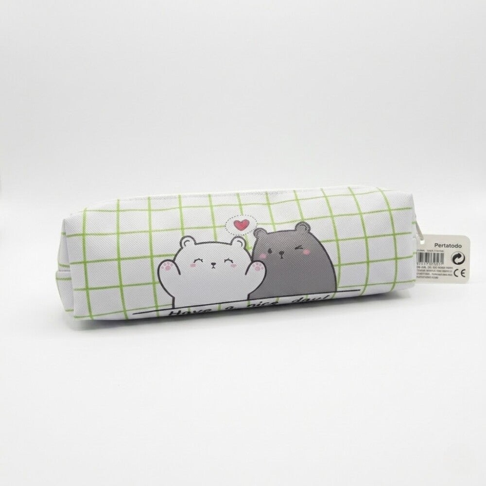 Estuche Gatitos Blanco-Verde