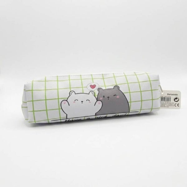 Estuche Gatitos Blanco-Verde