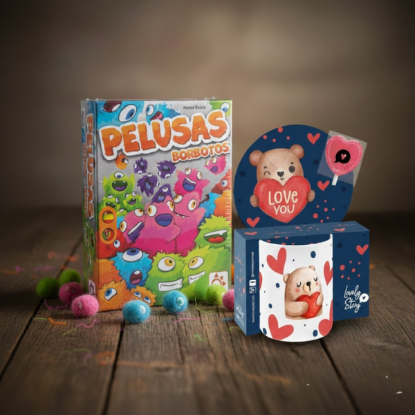 Kit Regalo Juego Pelusas MERCURIO y Taza LOVELY