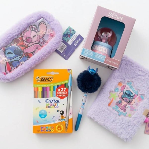 Kit papelería Disney Stich y Angel