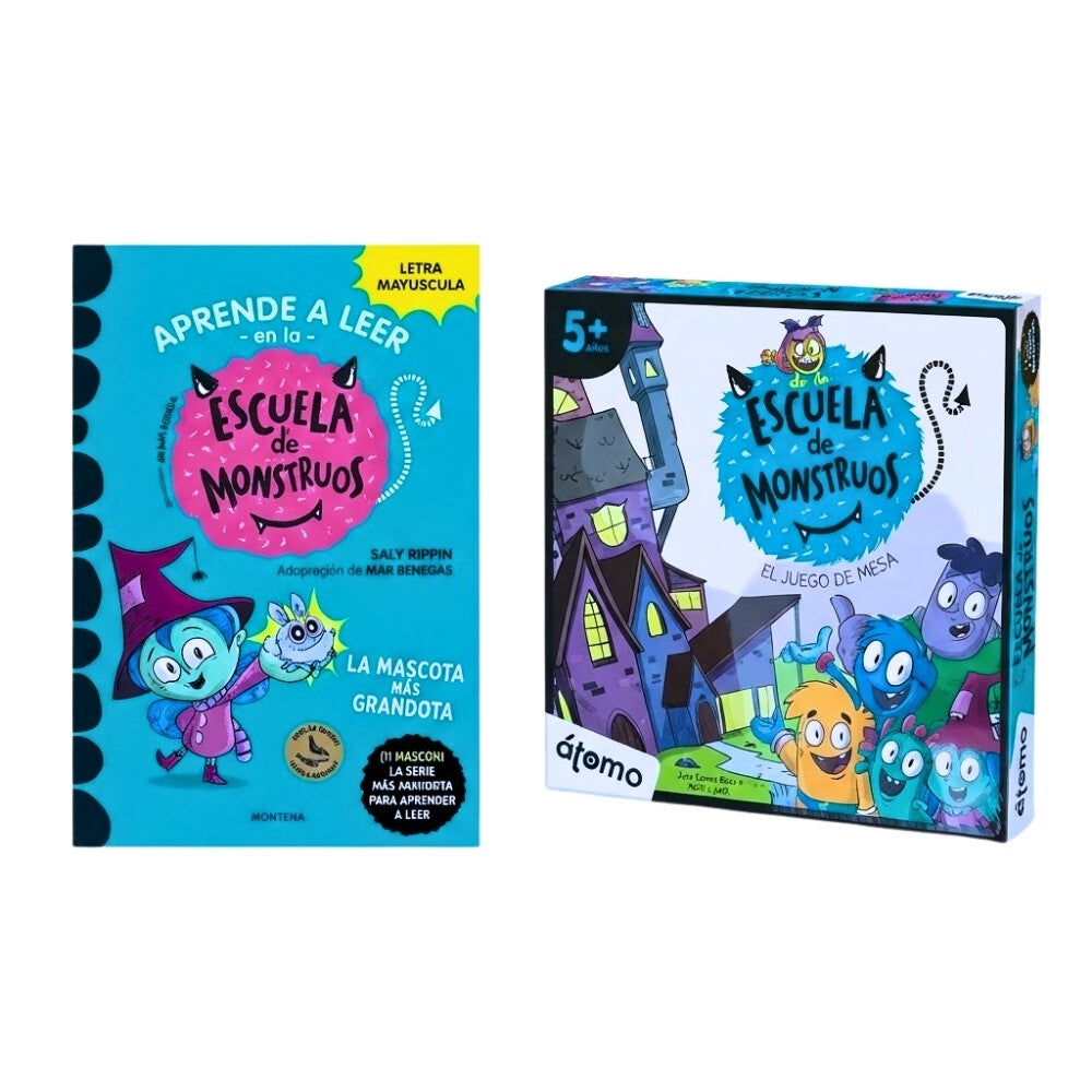 Kit Escuela de Monstruos Juego y libro Átomo y Montena