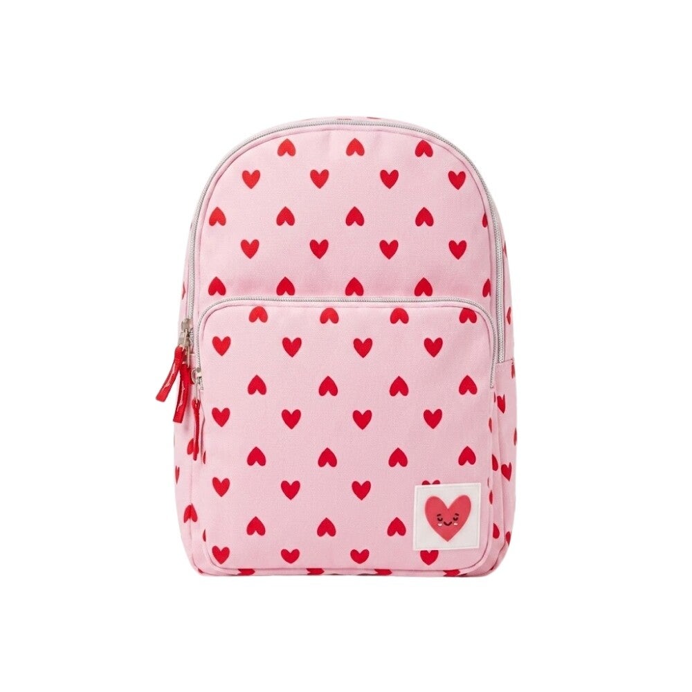 Mochila Tela Rosa Corazones