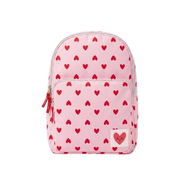 Mochila Tela Rosa Corazones