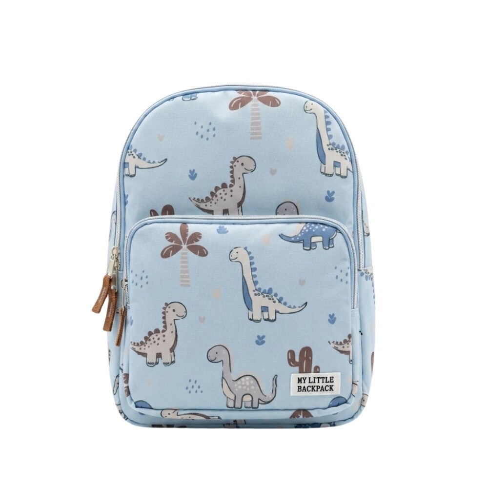 Mochila Tela Azul Dinosaurios