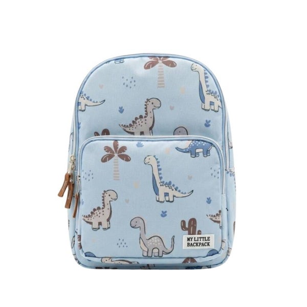 Mochila Tela Azul Dinosaurios