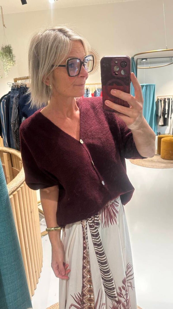 CM GILET 25106 aubergine