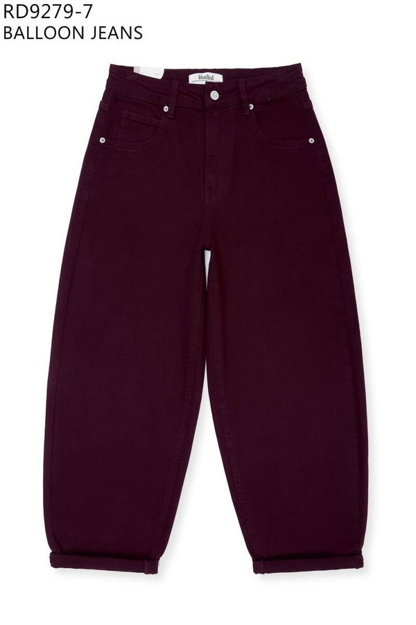 BALLOON DENIM BURGUNDY