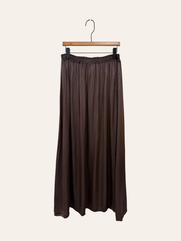 MELODIE SKIRT SILK LOOK CHOCOLATE