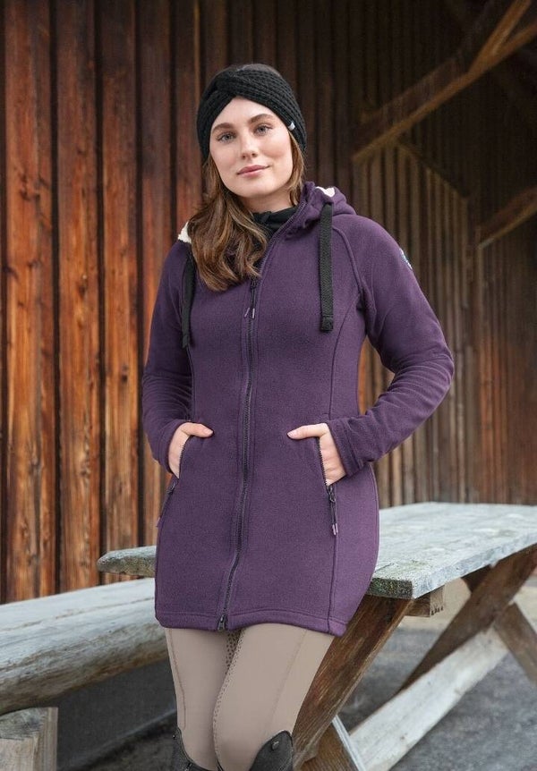 Longline ladies fleece Jacket with teddy fleece lining