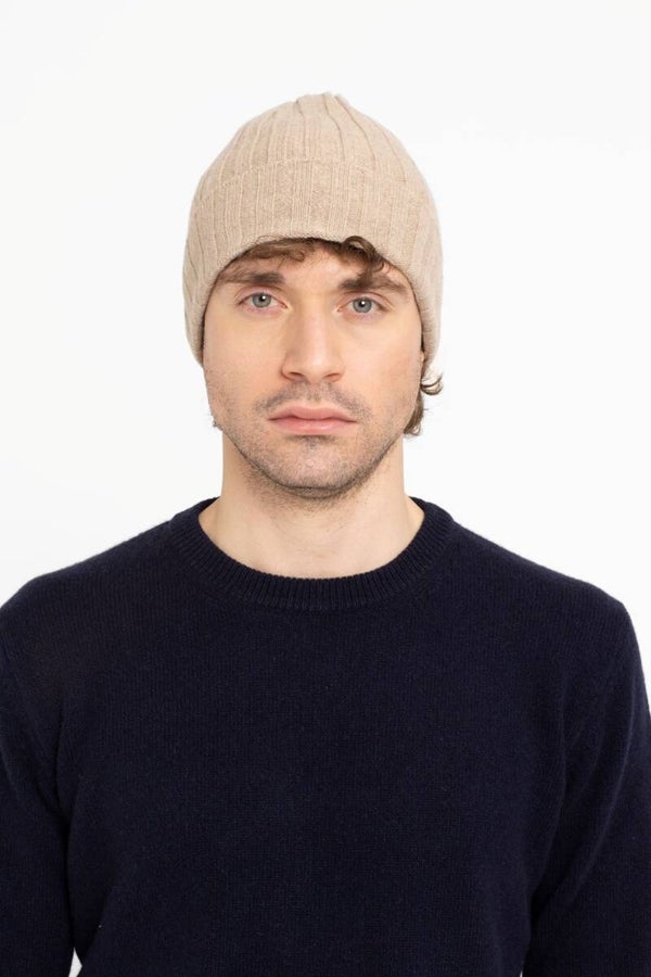 Due Toscani Cappellino a Coste in Puro Cashmere Made in Italy Unisex Eleganza Artigianale e Comfort Perfetto per Tutti i Giorni