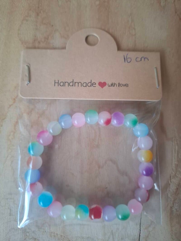 Gekleurd armbandje grote kralen