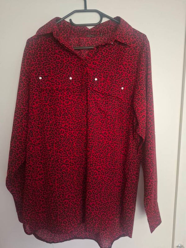 Rode panterblouse