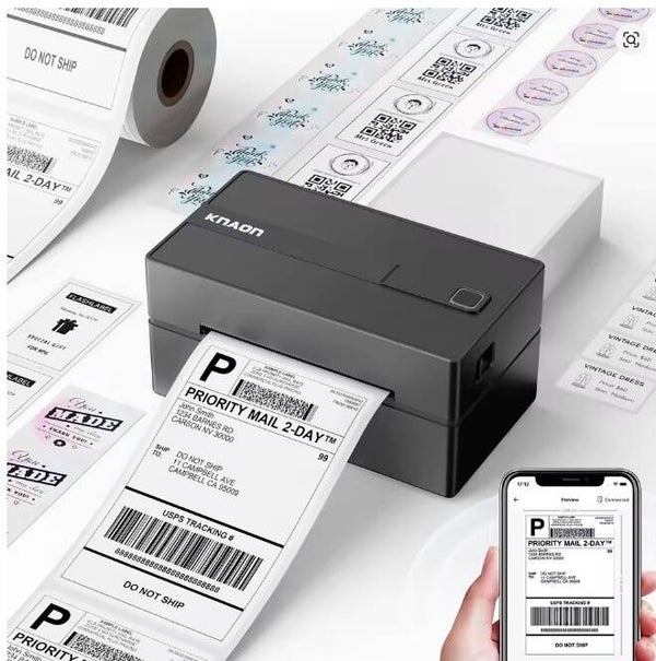 Thermal 4x6 Shipping Label Printer for Home or Small Business — Compatible with Android, iOS & Windows