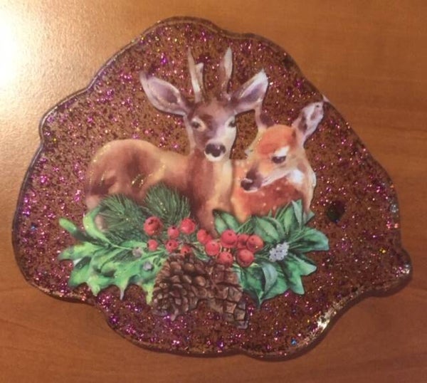 handgemaakte onderlegger: kerst  ( Dionys design 21)