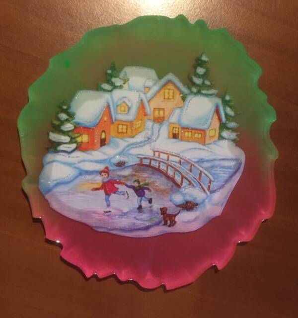 handgemaakte onderlegger: kerst  ( Dionys design 47)