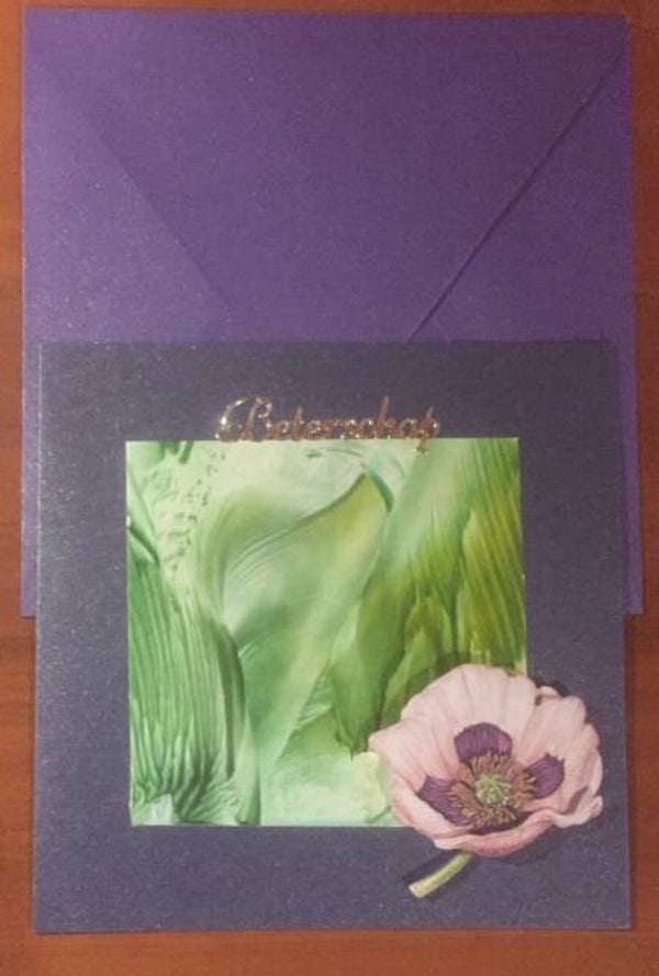 handgemaakte wenskaart: " Beterschap" ( Dionys design 12)