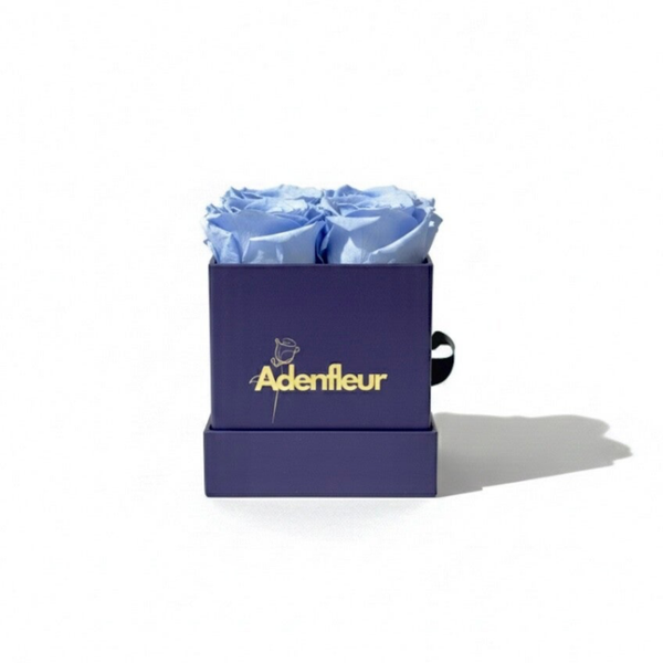 Fleur Box Eckig Tiefenblau – Echte Infinity-Rosen 🌹🌹🌹🌹