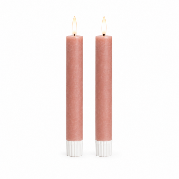 LED Dinerkaarsen Oud Roze – Set van 2 – 12,5 cm Countryfield