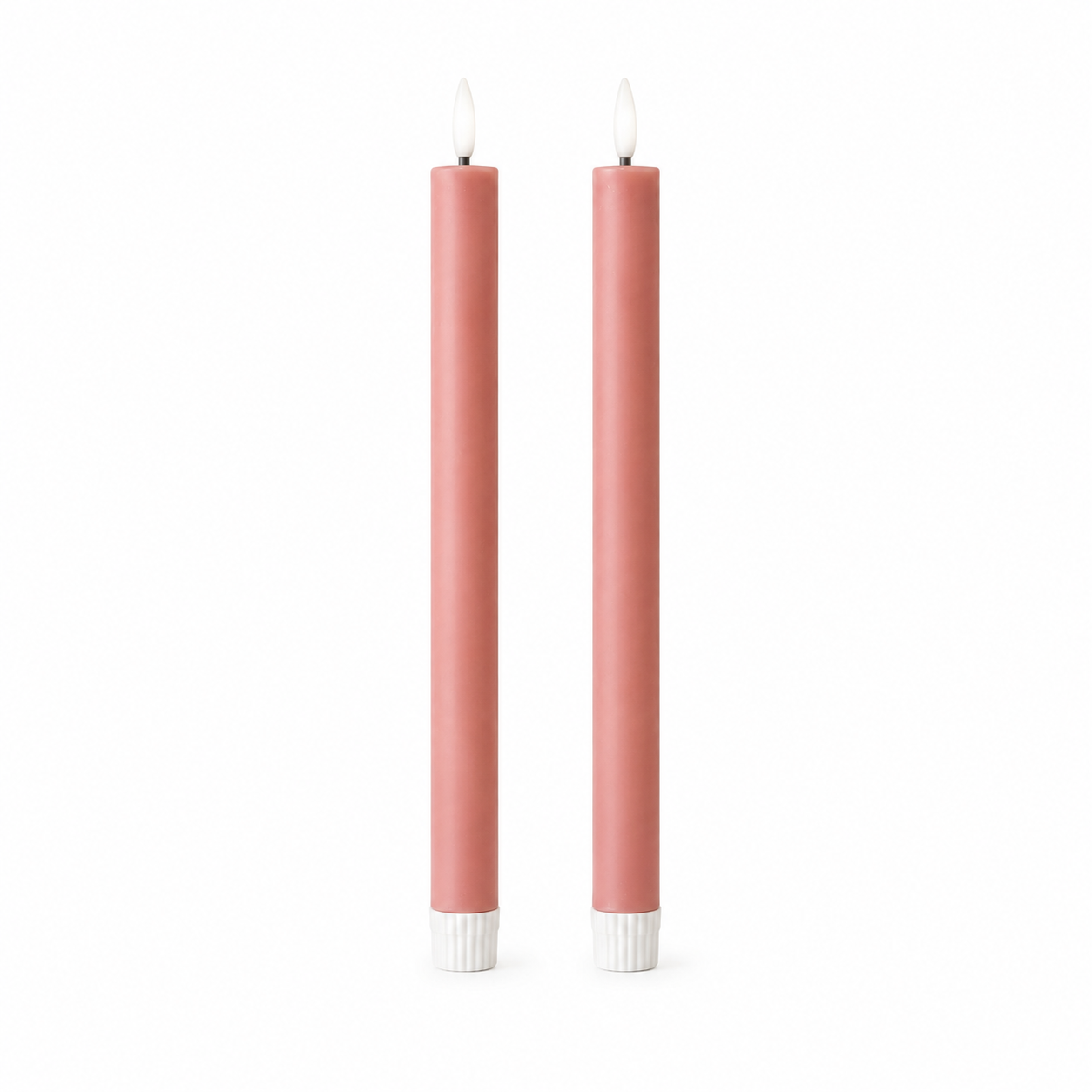 LED Dinerkaarsen Oud Roze – Set van 2 – 22 cm Countryfield