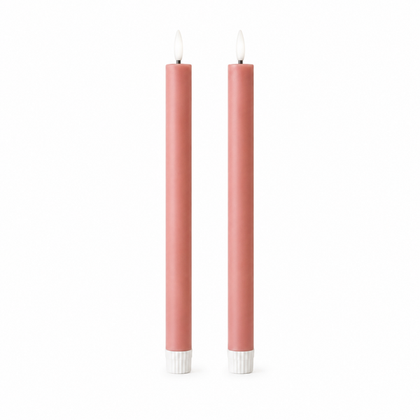 LED Dinerkaarsen Oud Roze – Set van 2 – 22 cm Countryfield