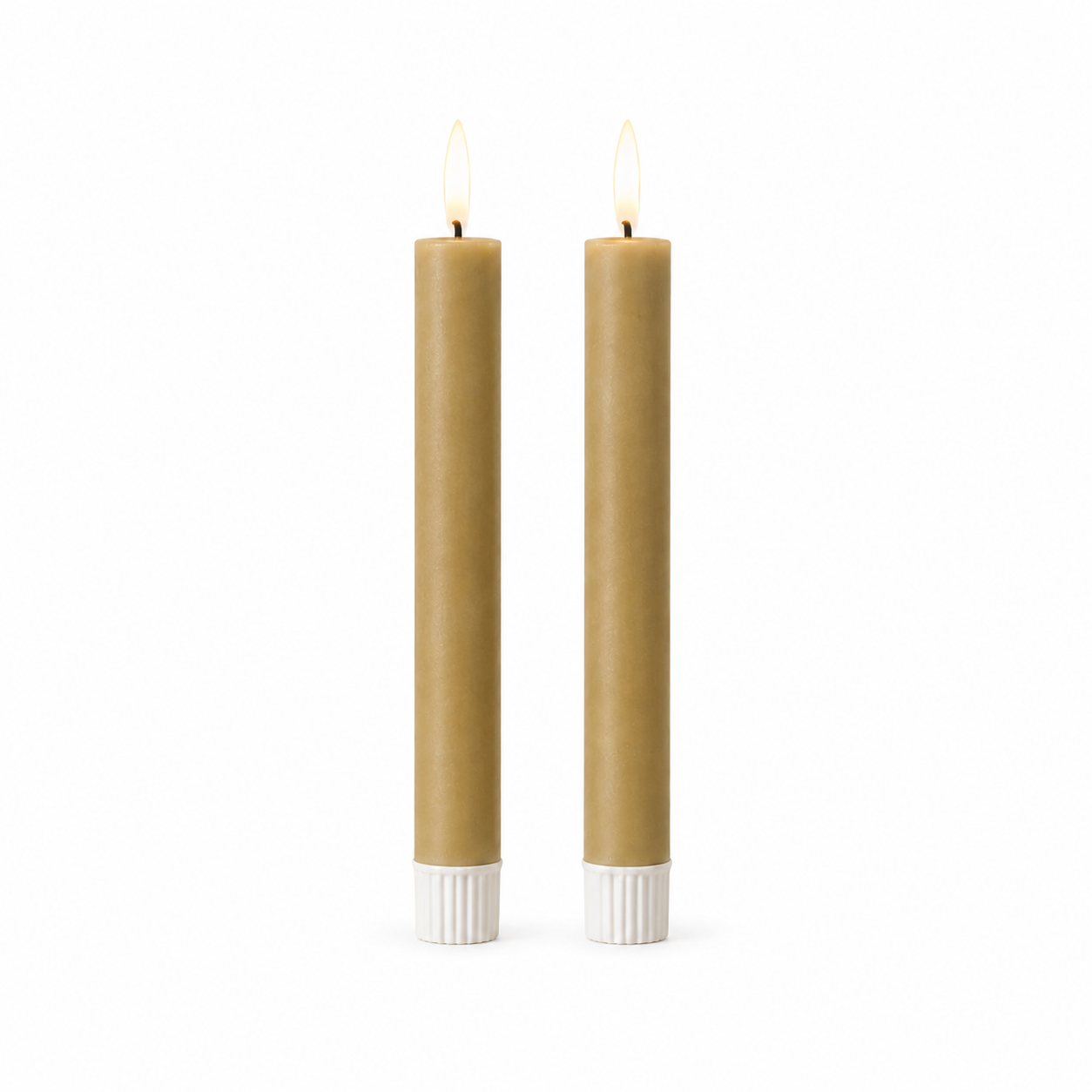 LED Dinerkaarsen Taupe – Set van 2 – 12,5 cm – Countryfield