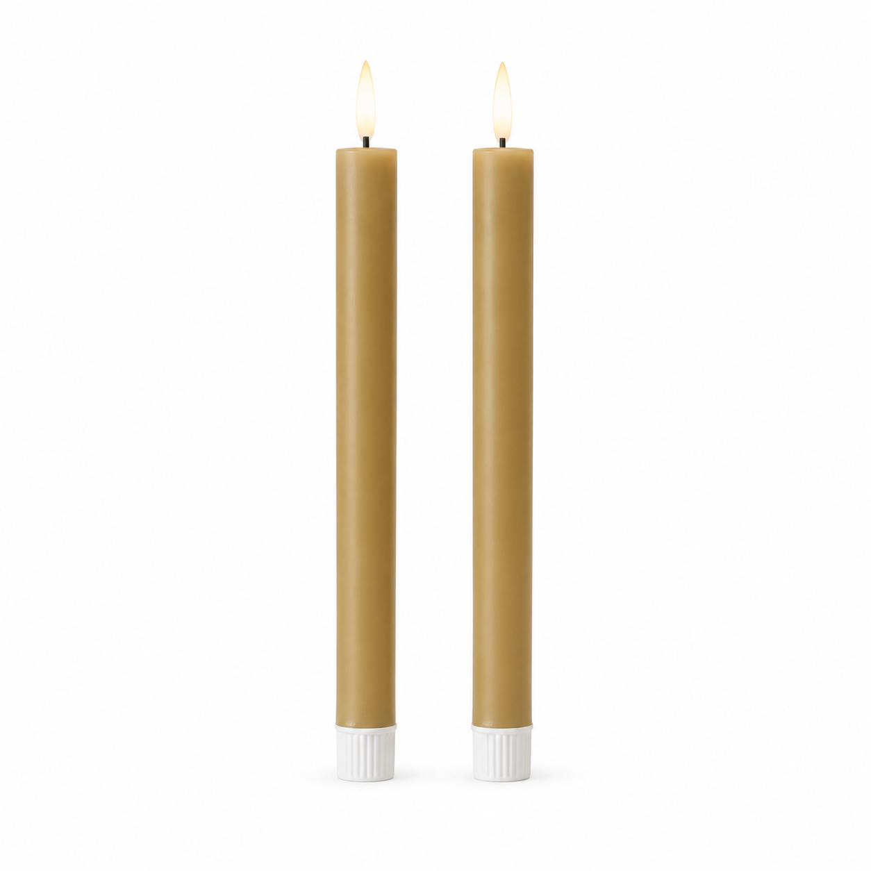 LED Dinerkaarsen Taupe – Set van 2 – 22 cm – Countryfield