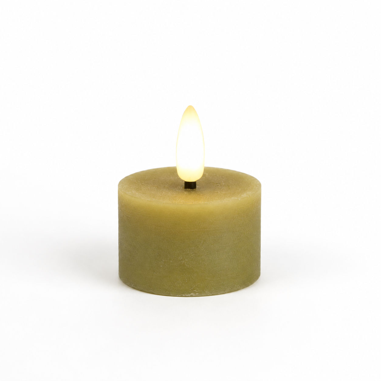 LED Waxinelicht Olijf Groen (Set van 2) 3.9 x 3.9 x 2.5 cm