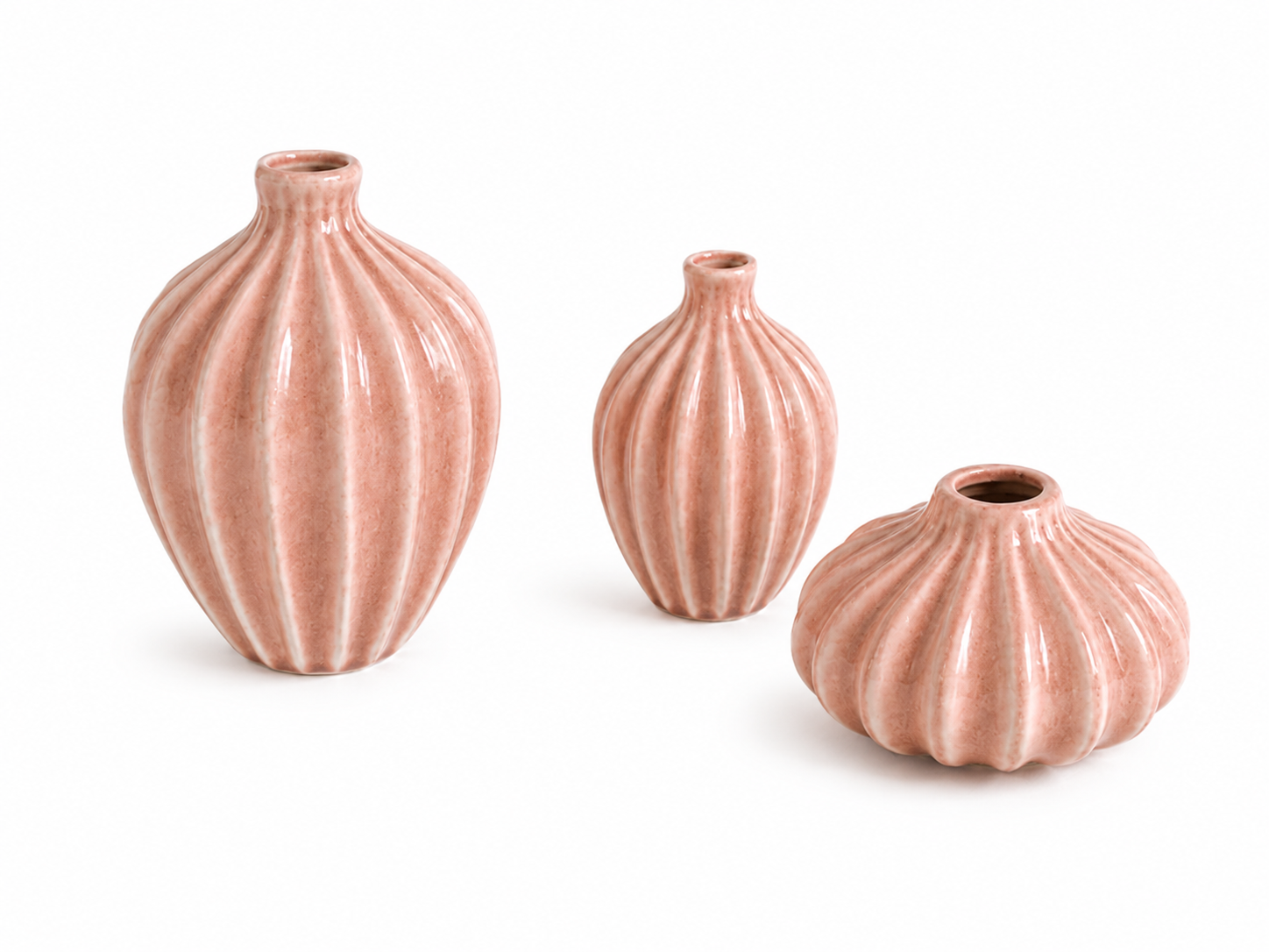 Vazen Set Blush Roze Keramiek – 3-delige Decoratieset