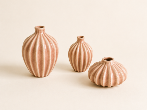 Vazen Set Blush Roze Keramiek – 3-delige Decoratieset