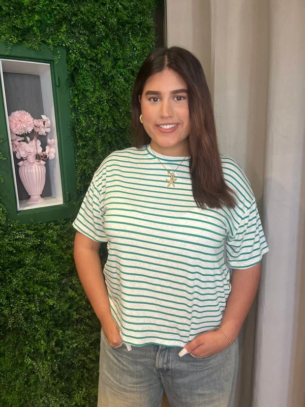 Green stripe shirt