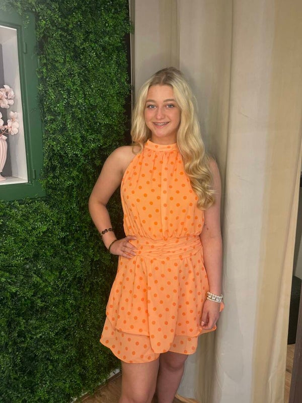 Polka Dots Jumpsuit Orange