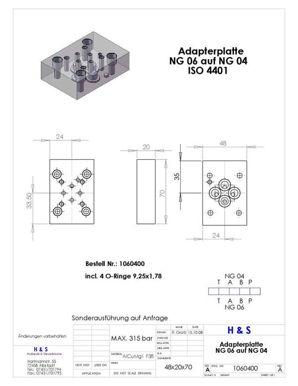 Adapterplatte NG06 auf NG04