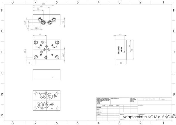 Adapterplatte NG16 auf NG10 mit X+Y