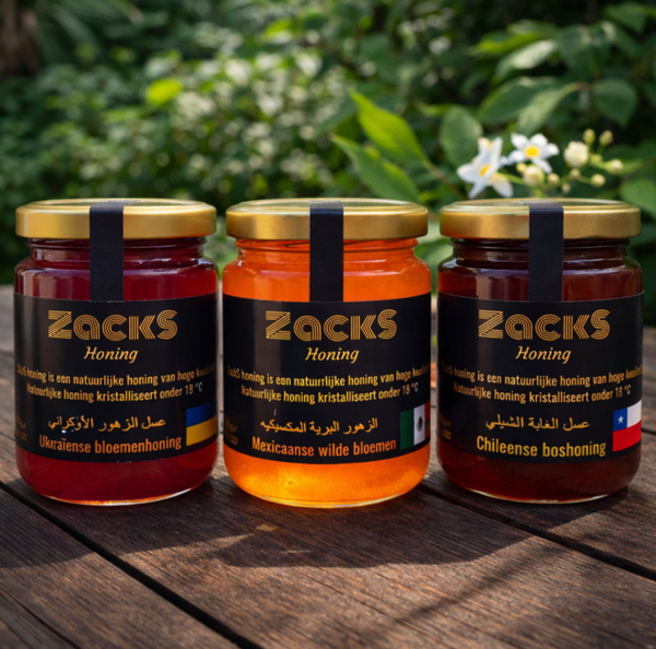 Rauwe Honing Set – Heerlijke Smaken – 3x 350g