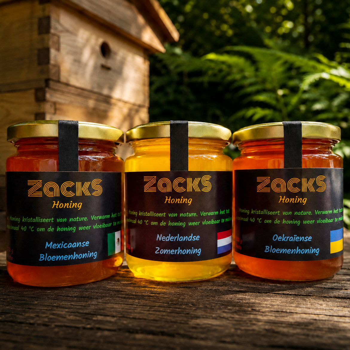 Rauwe Honing Set – Heerlijke Smaken – 3x 350g