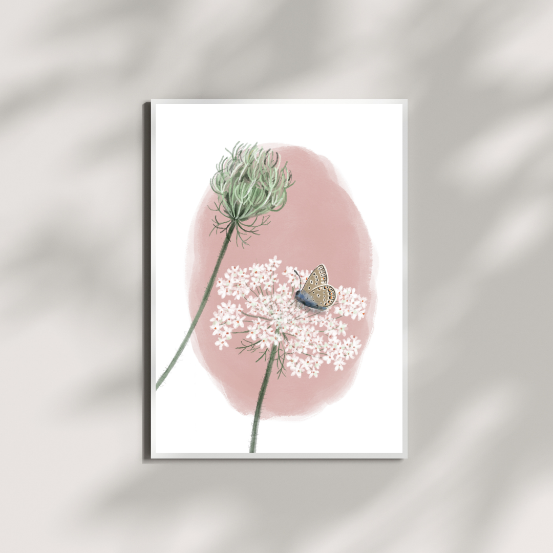 A5 kunstprint wilde peen en icarusblauwtje