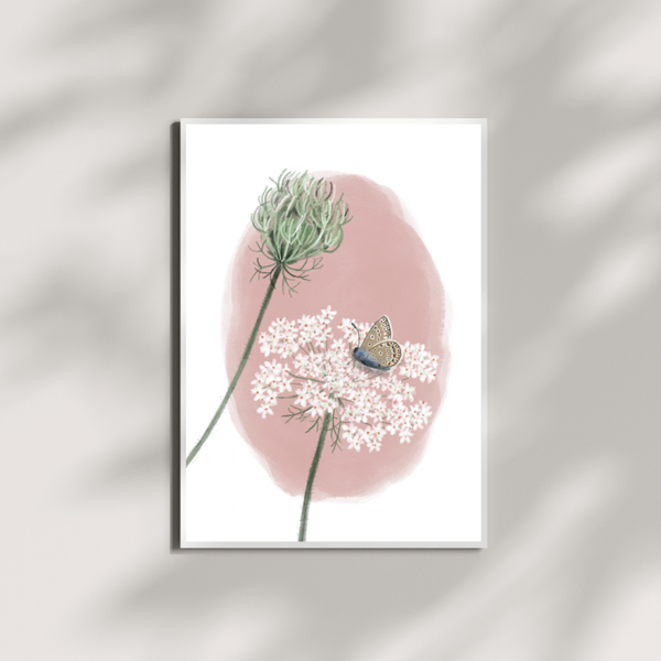 A5 print wilde peen en icarusblauwtje