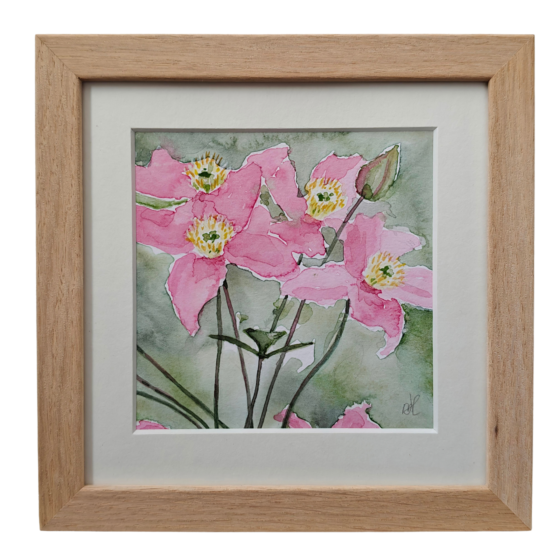 Aquarel roze Clematis