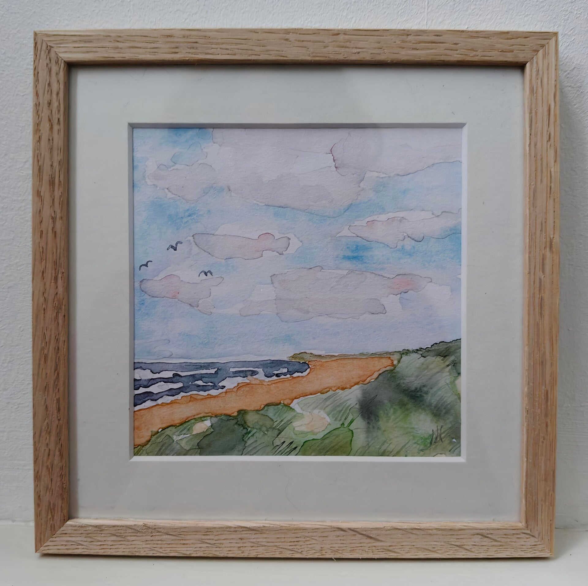 Aquarel Noordzee strand