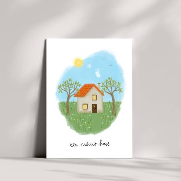 Wenskaart een nieuw huis