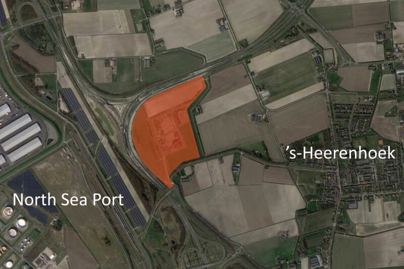 In het oranje gebied plant NSP een megaparkeerplaats voor vrachtauto's