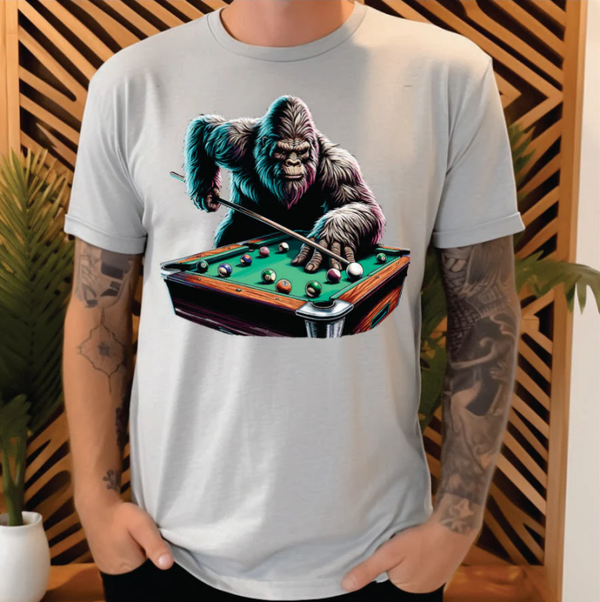 Gorilla Playing Pool DTF Print